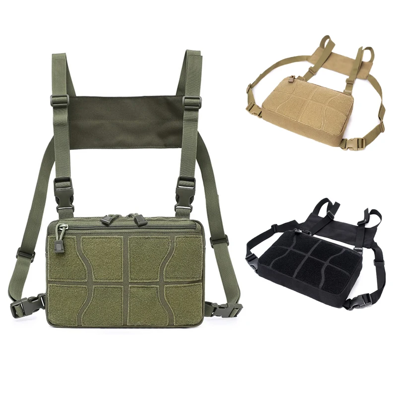 

Hip Hop Military Tactical Chest Rig Bag Adjustable Fanny Pack Multi-Functional Molle Tool Pouch Shoulder Bag Tactical Vest Bag
