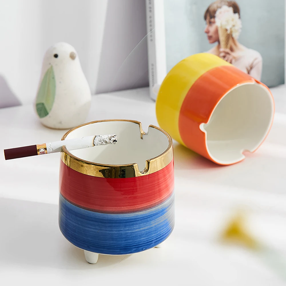 Трехногая керамическая пепельница Современный домашний декор аксессуары