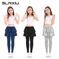 cotton skirt culottes render pants for children flower floral printed kids girls leggings with elastic pencil pants trousers