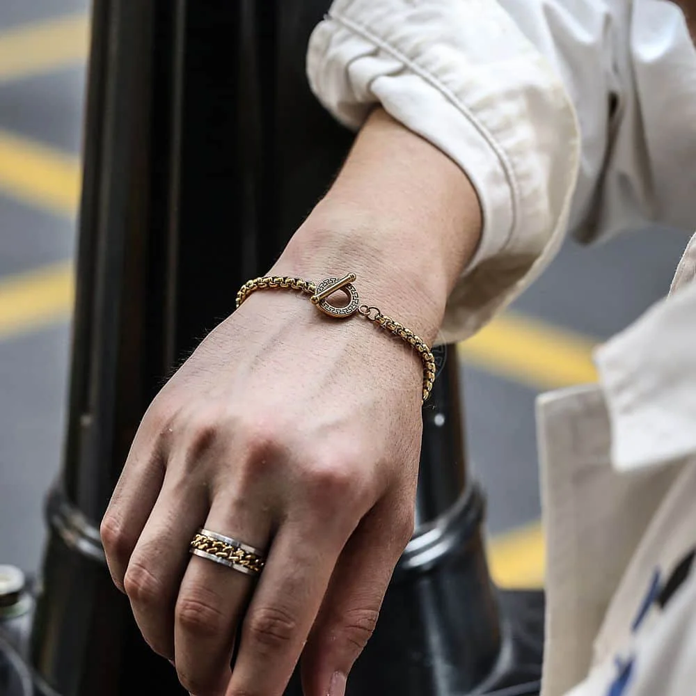 Набор украшений TSS09 набор из колье и браслета золотистого цвета нержавеющей