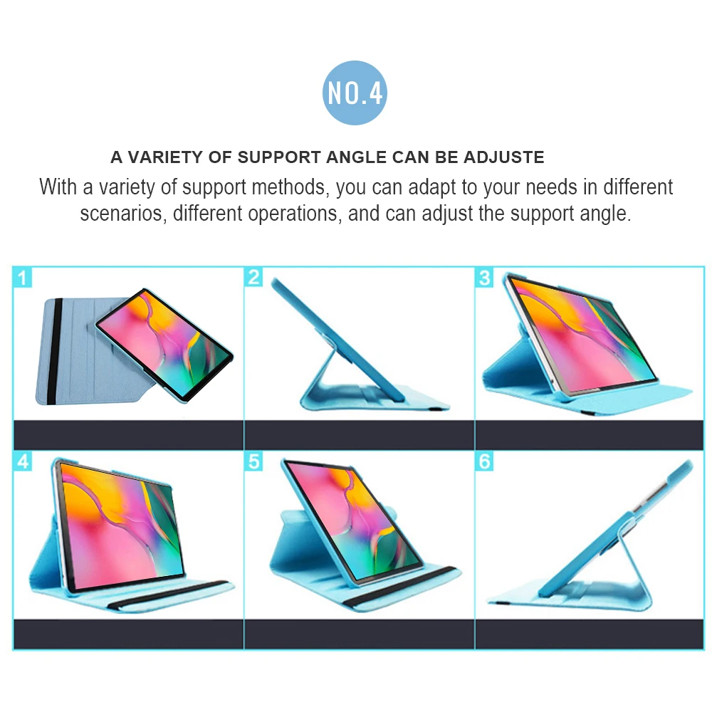 Вращающийся на 360 градусов чехол из искусственной кожи для Samsung Galaxy Tab A 8 0 2019 T290 T295