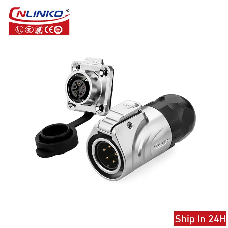 

Cnlinko LP16 5pin M16 Metal IP67 Waterproof Power Connector Aviation Panel Mount Electrical Plug Socket Cable Wire Connection