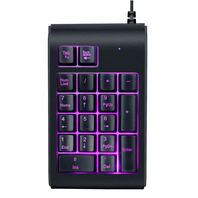 USB-клавиатура Проводная с RGB-подсветкой водонепроницаемая цифровая