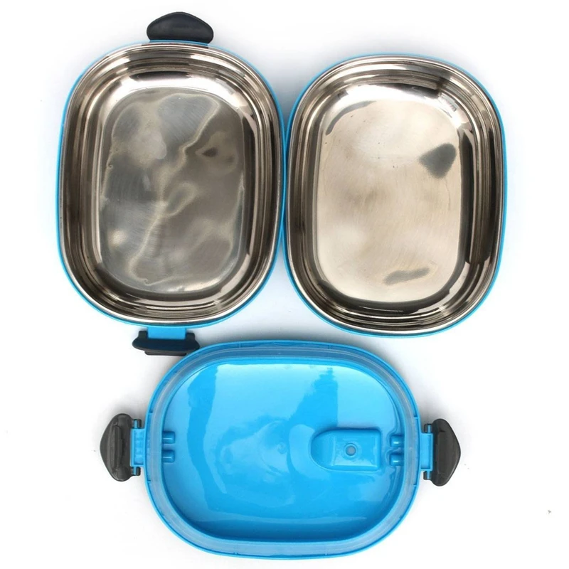 Компактная коробка для ланча из нержавеющей стали двухслойная грелки Bento пикника