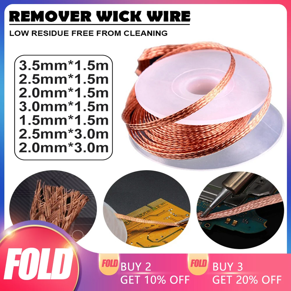 Оплетка для удаления припоя Оловянная оплетка пайки медная сварочная проволока
