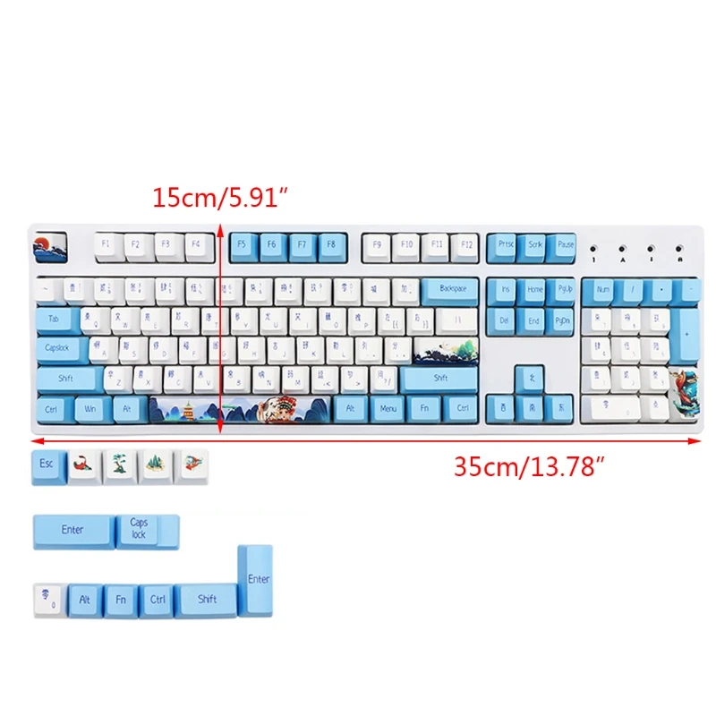 

Mechanical Keyboard Keycaps Custom OEM Profile 117Keys Dye Sub Key Cover Compatible Cherry MX Switch DZ60 GK61 SK61