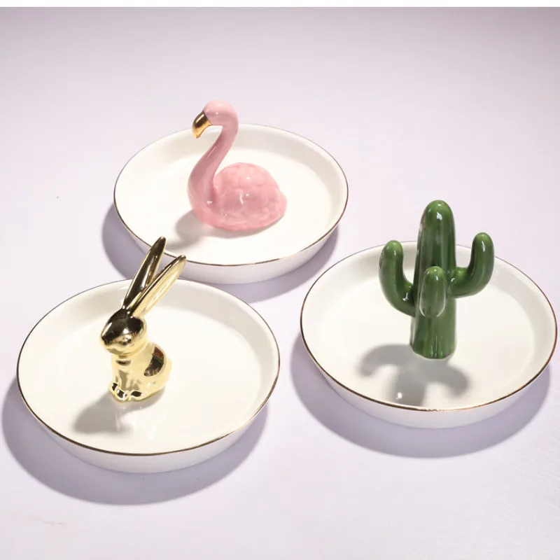 Европейская Ювелирная тарелка Украшение мультфильм лоток для хранения