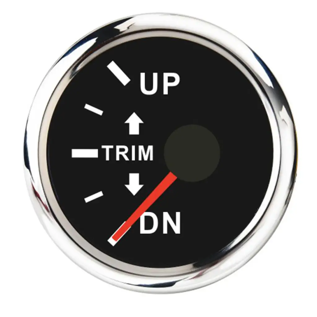 

UP-DN Boat Trim Gauge - Marine Boat Trim Tilt Indicator 0-190ohm, Waterproof, Black - Left Display