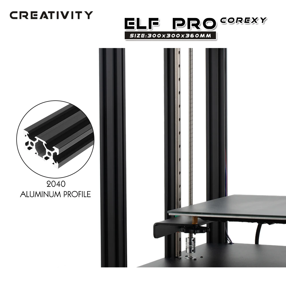 Creativity 3D printer kit 300X300X360 printing Area FDM Corexy ELFPRO 3dPrinter Uses Linear Guides, double Z axis is More Stable