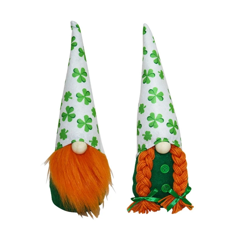 

Irish Festiva Day Gnome Leprechaun Shamrock Handmade Swedish Tomte Plush DollEaster Doll HouseEaster Doll