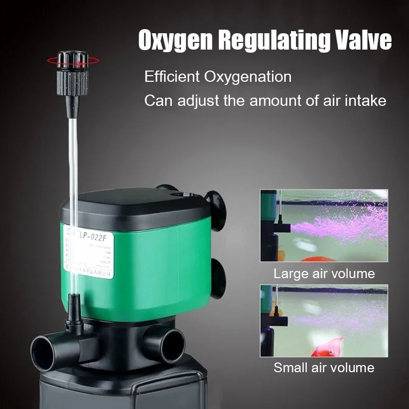 Бесшумный кислородный насос 3 в 1 для аквариума регулируемый водяной с заменяемой