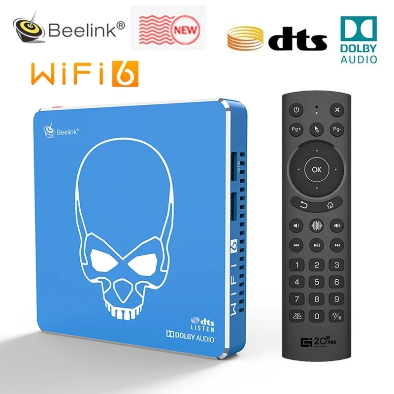 ТВ приставка Beelink GT King Pro с поддержкой Wi Fi 6 Amlogic S922X H 2 ГГц Android 9 0 4 ГБ 64 1000 м LAN BT5.0 4K Dolby