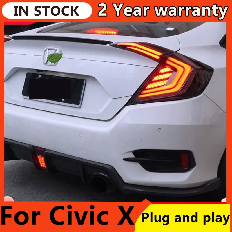 

Задний фонарь для стайлинга автомобиля, задний фонарь для Civic 2017-2020 Civic X, светодиодный задний фонарь DRL, динамический сигнал, тормоз, задний фонарь, автомобильные аксессуары