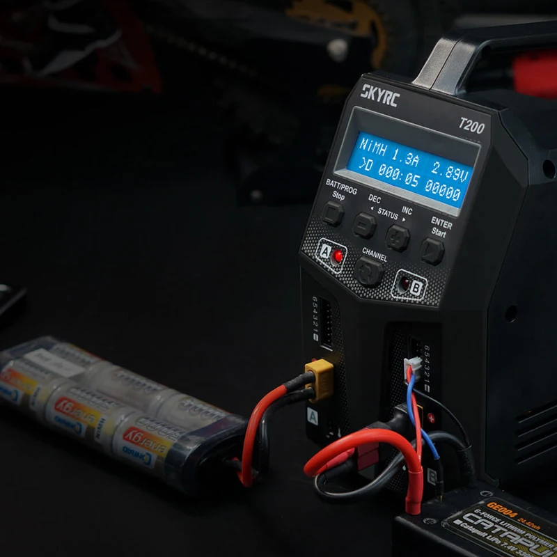 Зарядное устройство SKYRC T200 2X100W 12A AC/DC двойное зарядное для 1 6S Lipo 2S 3S LiHV LiFe LiIon