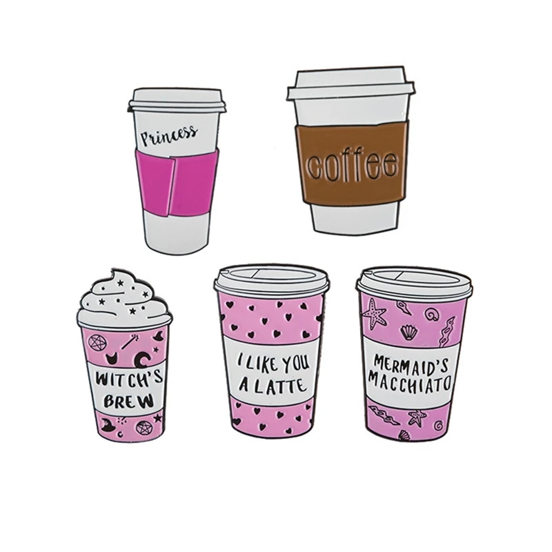 Металл Молоко Кофе Мороженое чай чашка эмаль брошь мультфильм Красивые шпильки