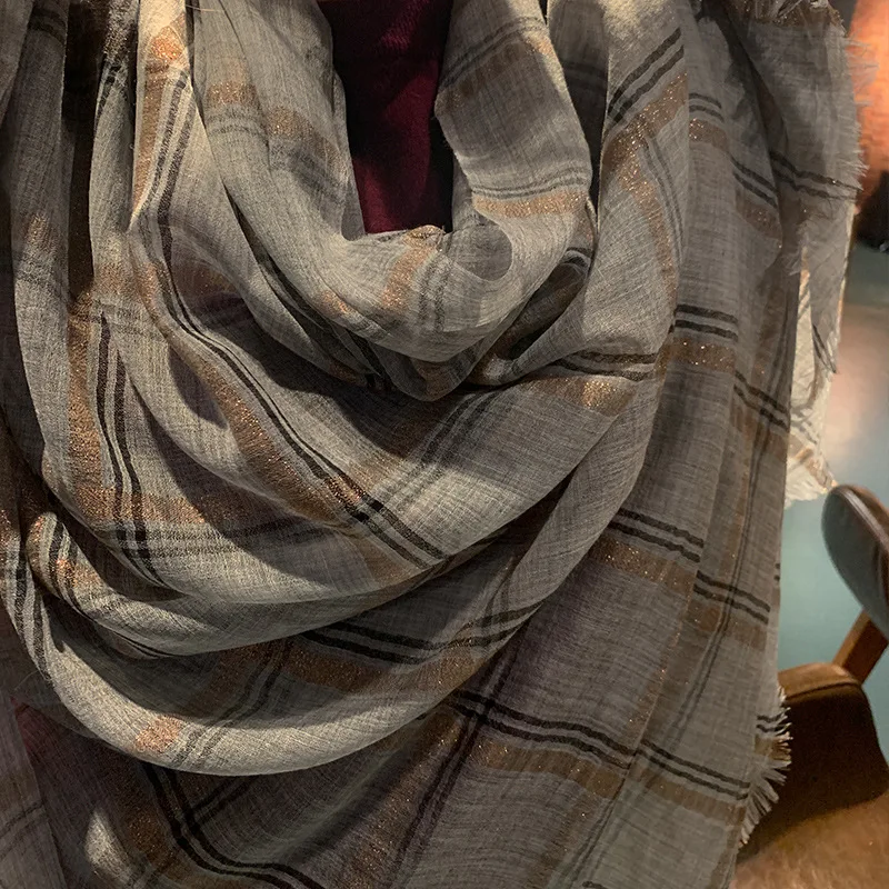 

KMS Wool scarf oversized shawl dual-use long section fashion wild warm autumn and winter female new thin 110*240CM/85G