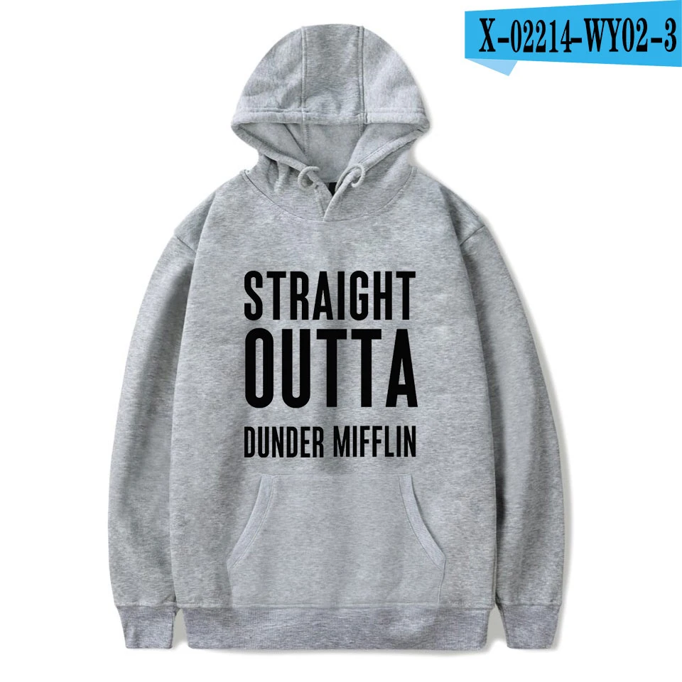 Мужские толстовки с капюшоном dulder Mifflin, толстовки для офиса, ТВ-шоу, хип-хоп худи, модные мужские толстовки, свитера, европейские размеры - Цвет: gray