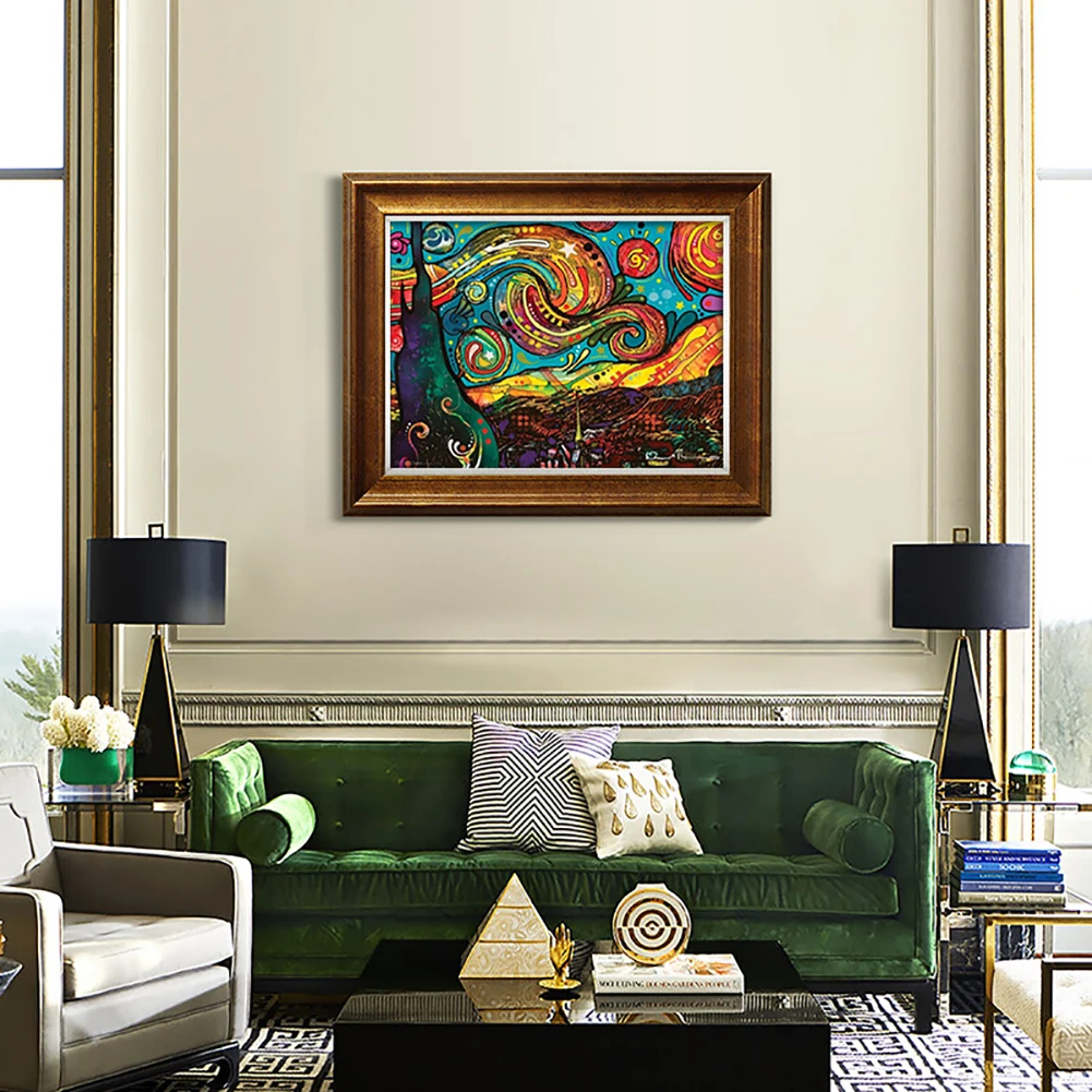 Гостиная столовая бескаркасная ядро Красочные абстрактные звездное небо ветер