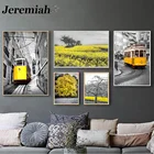 Современный модный постер на холсте с изображением желтого изнасилованного поля, настенное искусство, Скандинавская эстетика, гостиная, аксессуары для украшения дома