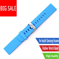 carlywet 18 20 22mm blue watch band strap waterproof silicone rubber for samsung galaxy gearmoto 360 2ndticwatch 2 huawei