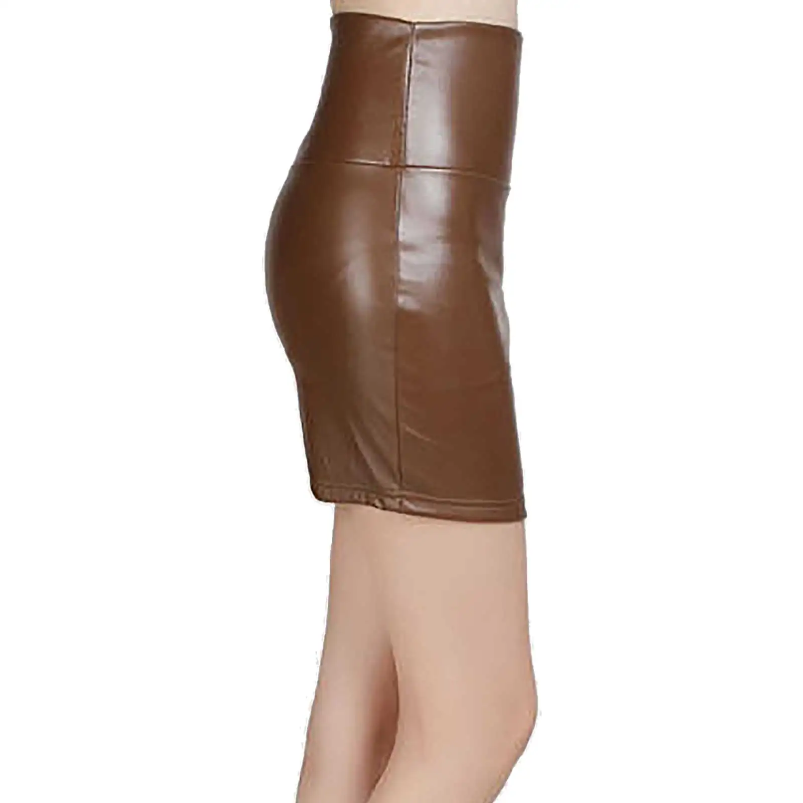 Женские модные мини-юбки облегающая юбка-карандаш из искусственной кожи с