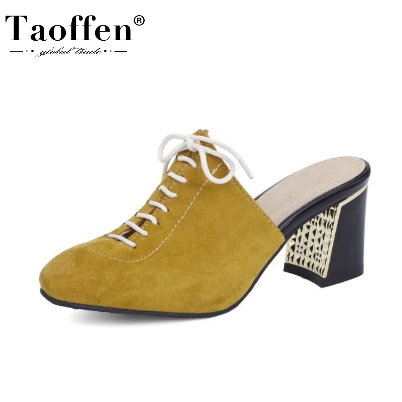 

Женские босоножки Taoffen, модные летние туфли с квадратным носком на высоком каблуке, Повседневная Домашняя обувь, Размеры 33-47