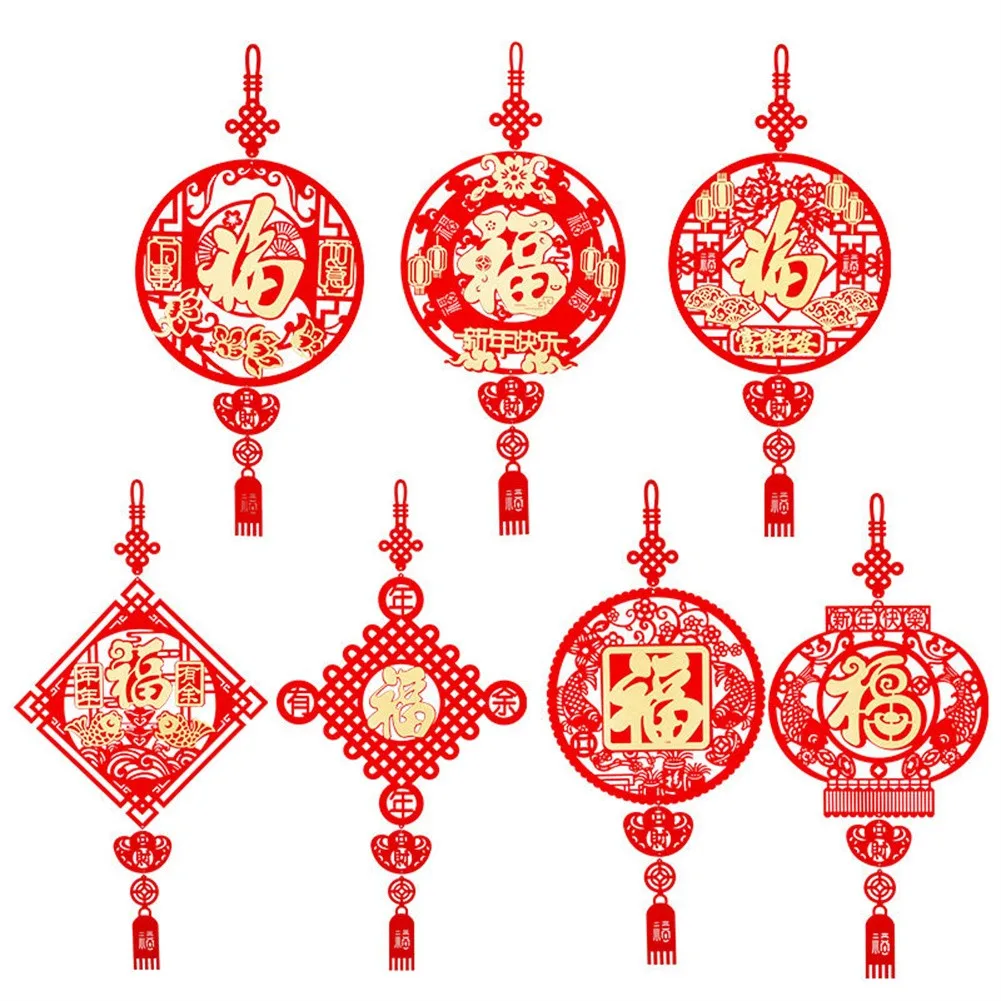 

2022 Year Of The Tiger New Year Decora Three-dimensional Pendant Door Sticker Chinese Knot Decoration Home Decoration