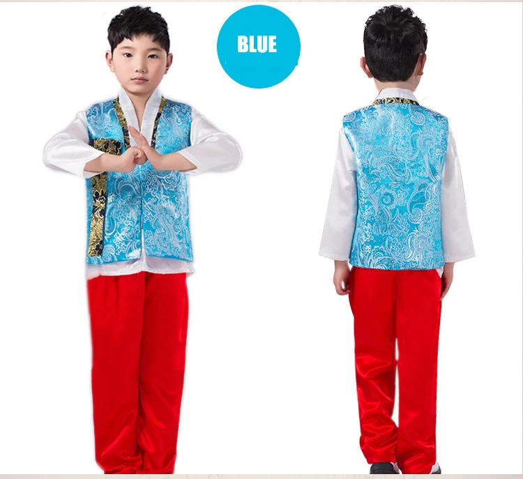 Традиционная корейская одежда Hanbok для мальчиков детский топ с вышивкой