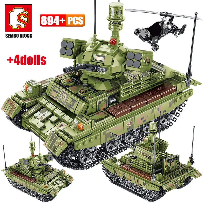 

Модель военного танка Panzer 894 шт., конструктор, 2 мировая война, вертолет, городской грузовик, солдаты, фигурки, кирпичи, игрушки для мальчиков