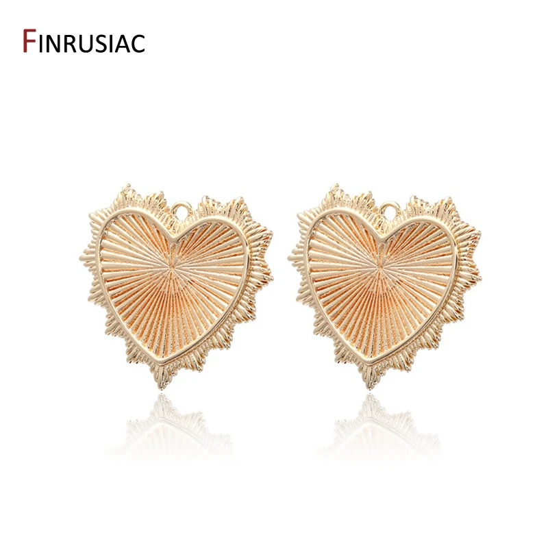 

14K Gold Plated Big Heart Pendant For DIY Making Necklace Jewelry Accessories