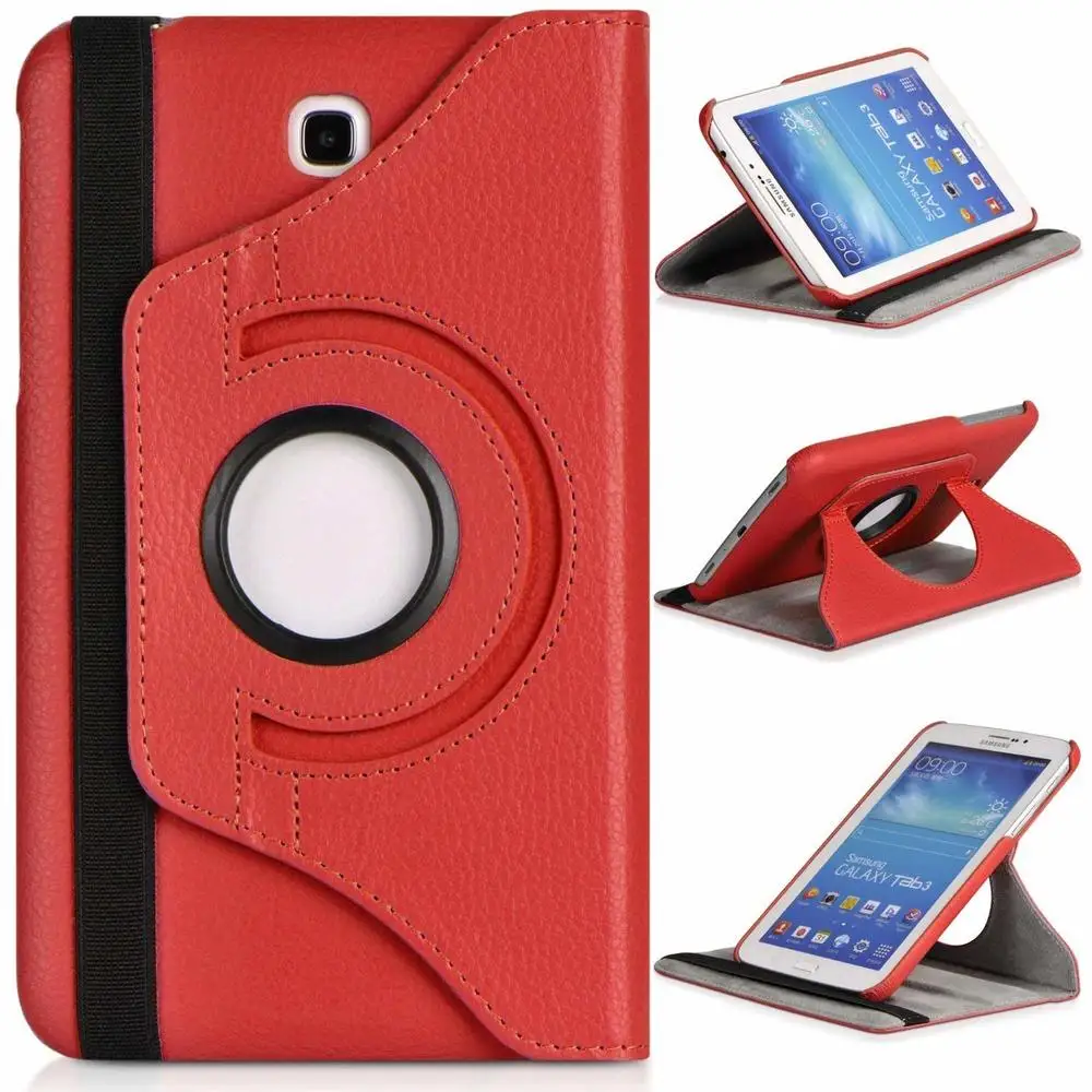 Tab 3 7 дюймов чехол 360 Вращающийся Подставка для Samsung Galaxy 0 &quotP3200 P3210 SM-T210 T210 T211 Pu