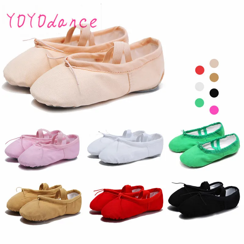 Детские парусиновые танцевальные туфли 6 цветов|canvas ballet dance shoes|dance shoesballet shoes |