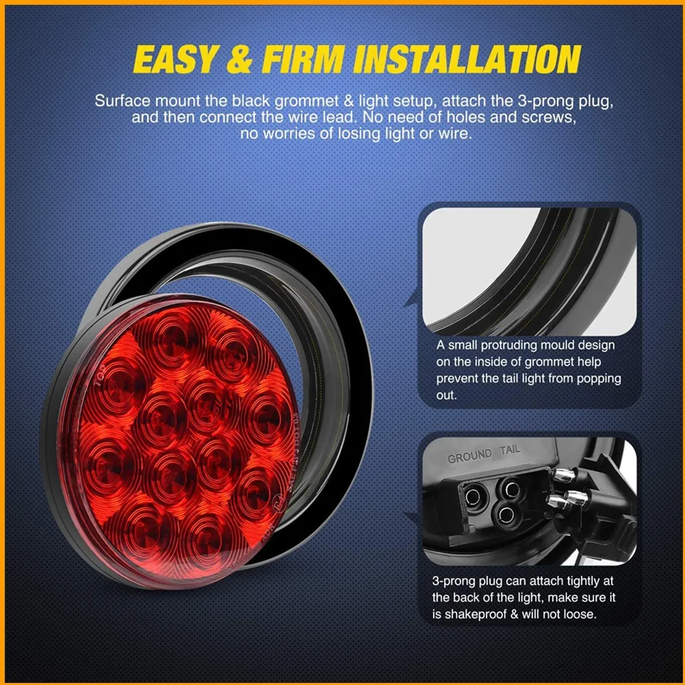 2 предмета 4 &quotкруглый красный светодиодный задние фонари для Jeep Грузовик