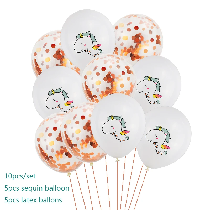 10pcs ballon-4 Комплект украшений для вечеринки в виде единорога, тарелки, салфетки для стаканчиков, покрытие для стола, для дня рождения, свадьбы - Цвет: 10pcs ballon-4