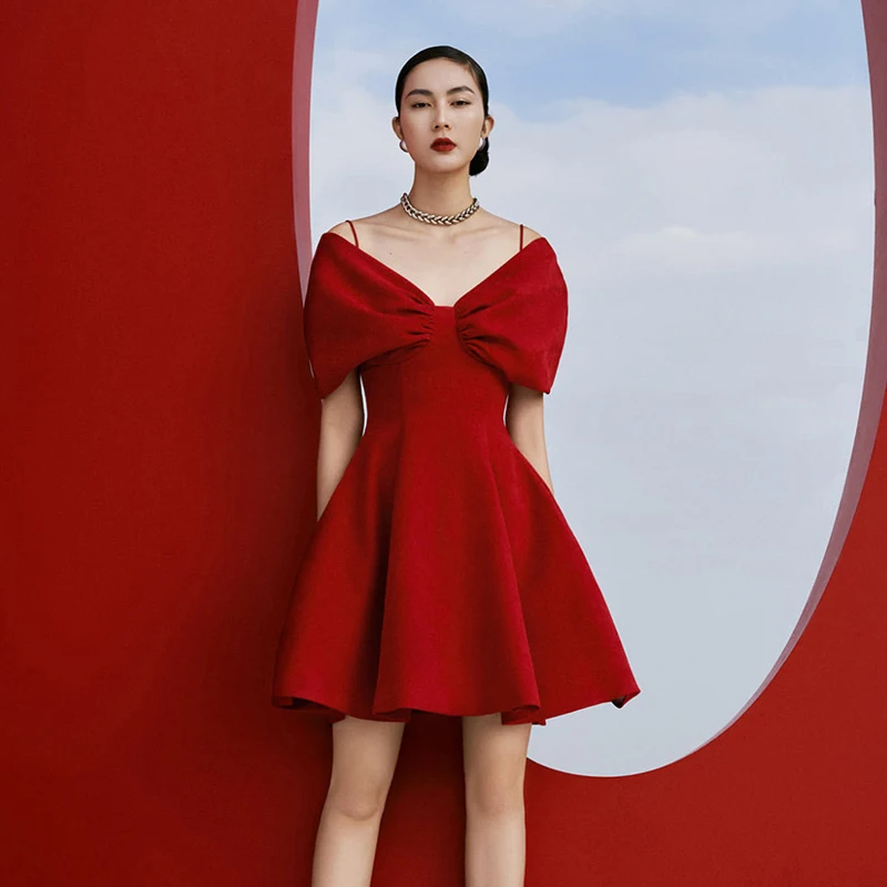 

Summer Women Bandage Dress Bow Short Sleeve Sexy V Neck Spaghetti Strap Backless Bodycon Club Evening Party Dresses