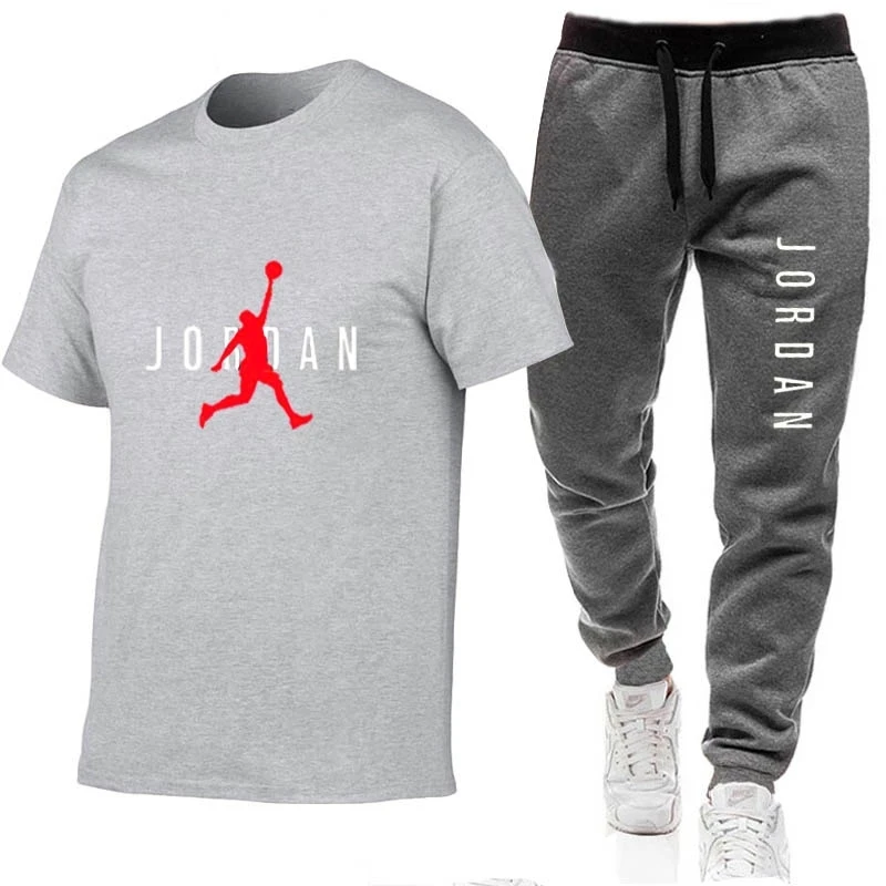 

Summer fashion casual brand T-shirt pants suit fitness jogging quick-drying men's sportswear sui