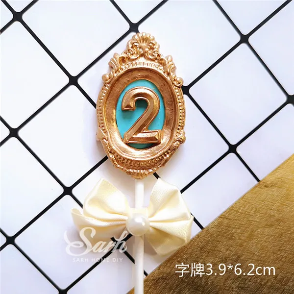 1pc Noble blue 2 Золотая Серебряная корона номер "0-9" Торт Топперы с днем рождения блестящее украшение для принадлежности для юбилейной вечеринки прекрасные подарки - Цвет: 1pc Noble blue 2