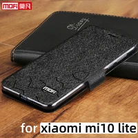 flip case for xiaomi mi10 lite case xiaomi 10lite leather stand back book card pocket mofi luxury soft silicon mi10 youth case