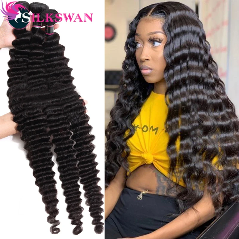 Волосы Silkswan бразильские волнистые волосы пряди длинных дюймов 32 34 36 38 40