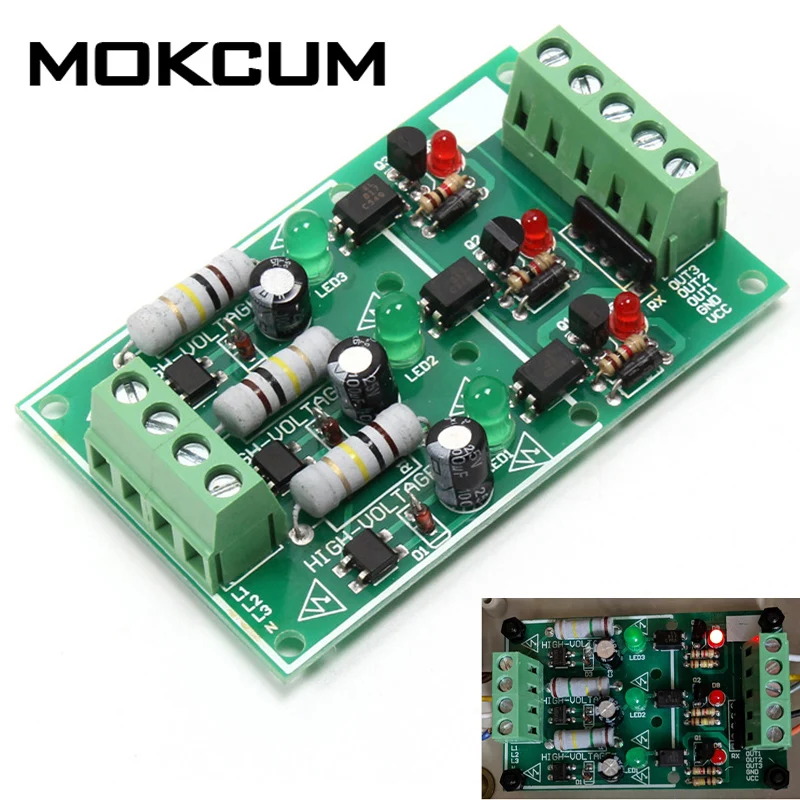 3 канальная оптопара модуль изоляции AC 220V изолированный тестирования платы без