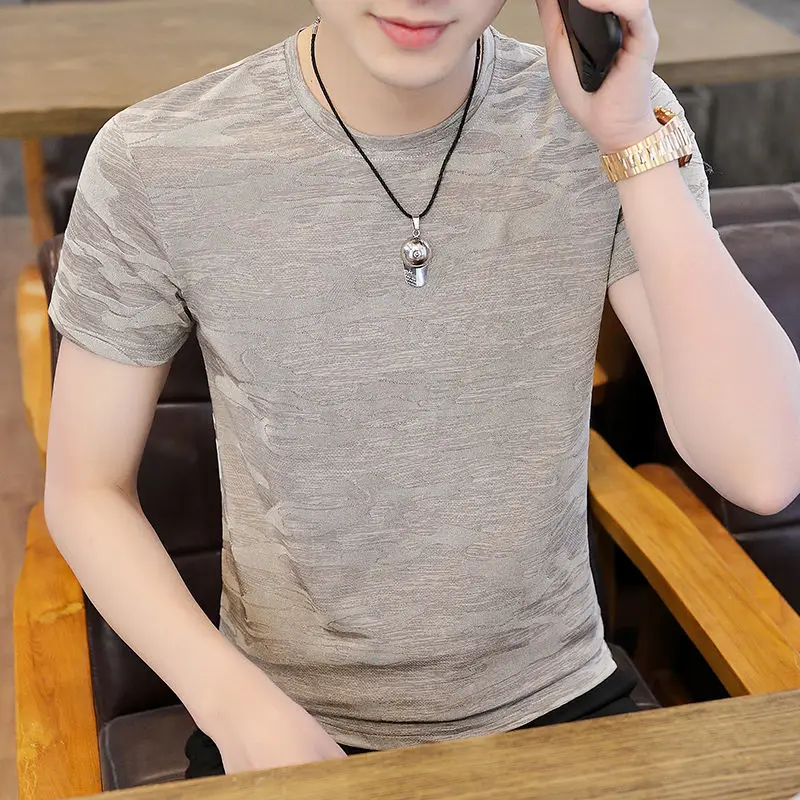 

Top Men T-shirt Short Sleeve T-shirt Half Sleeve T-shirt Men's Slim Fit Oversized T-shirt Men's Ice Silk Trend 2021 Summer Youth