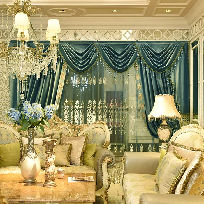 Роскошные однотонные фланелевые занавески с вышивкой в европейском стиле на