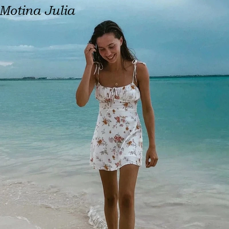 Motina Julia элегантное короткое шифоновое платье с цветочным принтом женское