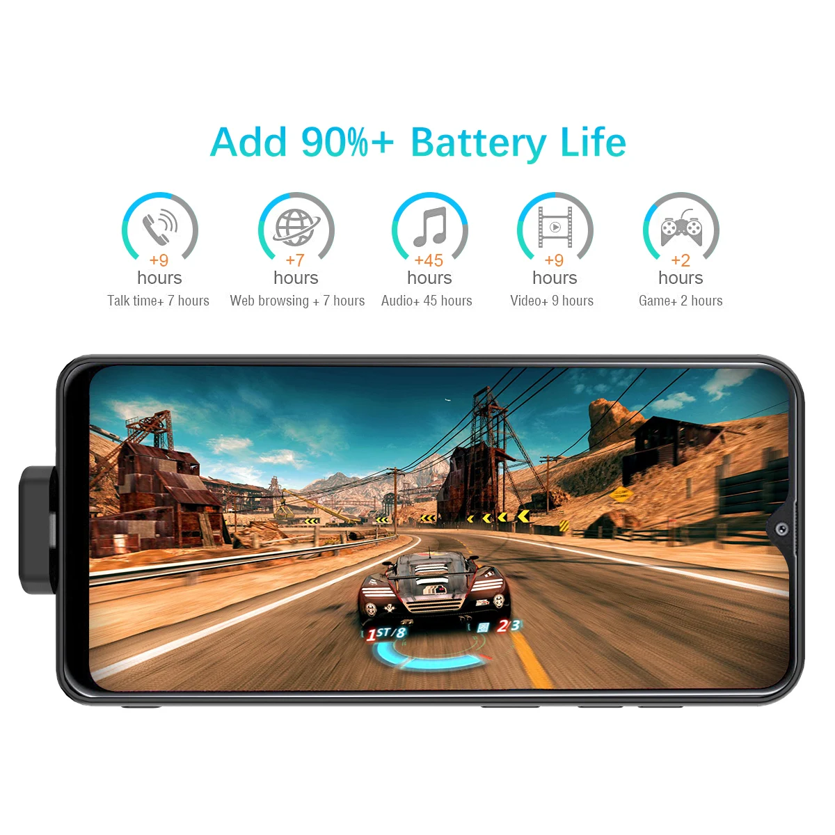Магнитный чехол для зарядного устройства Samsung A30 7000 мАч внешний резервный