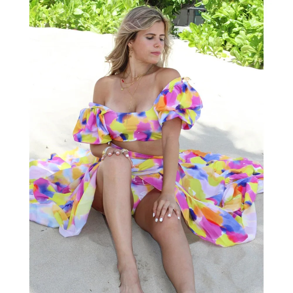 Купальник женский с оборками высокая талия 2021 купальный костюм пуш