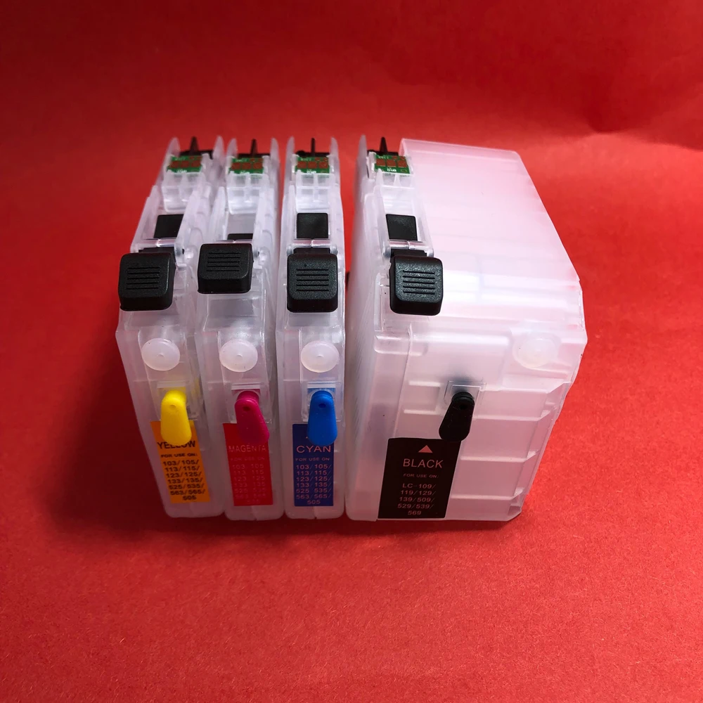 YOTAT-cartucho de tinta recargable LC129 LC125 para Brother, MFC-J6520DW, MFC-J6720DW, con chip ARC