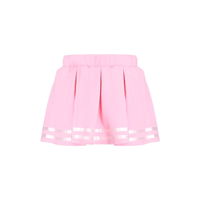 Новинка костюмы для джазовых танцев девочек розовый укороченный топ юбка