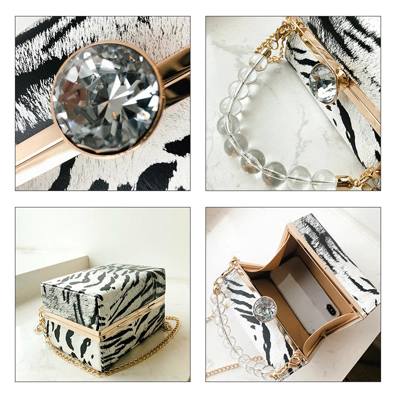 Женская сумочка с леопардовым принтом Маленькая вечерняя сумка на плечо