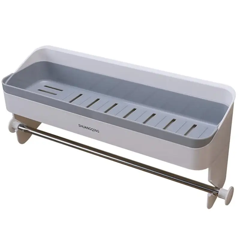 

1pc Paper Towel Holder Wall Mounted Tissue Roll Hanger Kitchen Storage Shelf