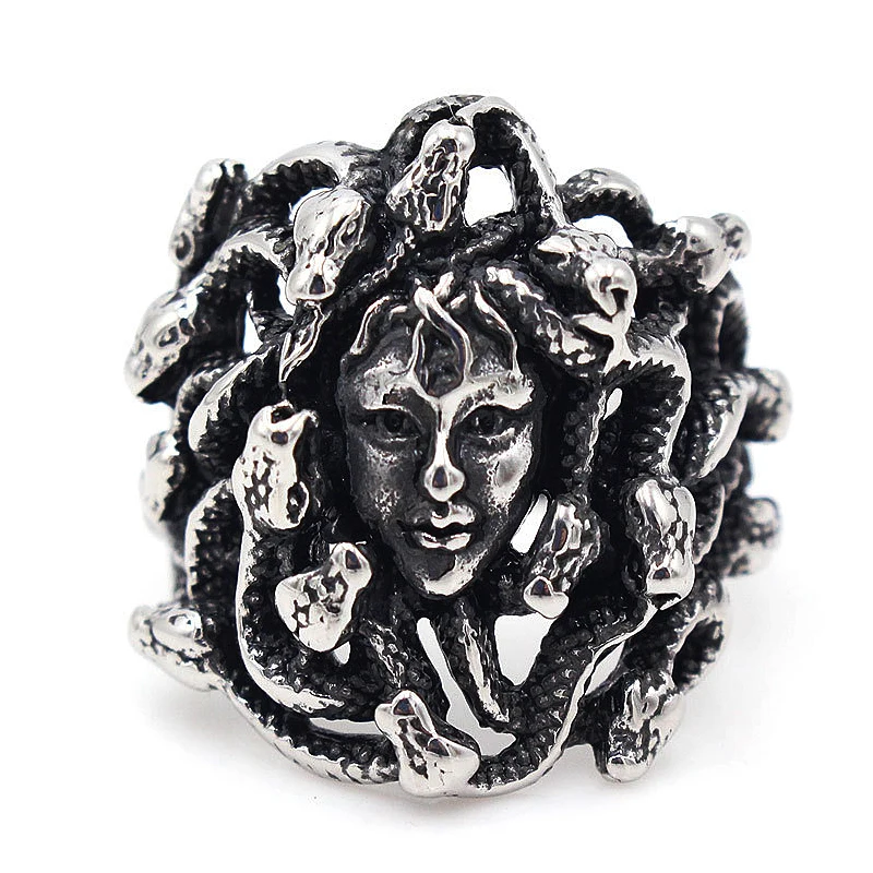 Готический ужас ядовитых змей в виде змеи волосы кольцо с Медузой-Горгоной Wo Для